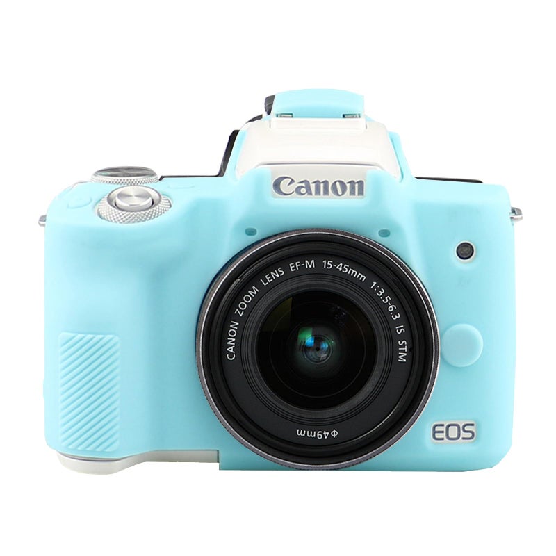 Easy Hood Camera Case for Canon EOS M50/M50 Mark II Digital Camera, Anti-Scratch Soft Silicone Case Cover Housing Protective Cover Protector Camera Body Skin Case (Blue) - Image 1